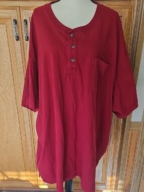 Men's Duluth Red Henley Pocket Shirt XXXXL